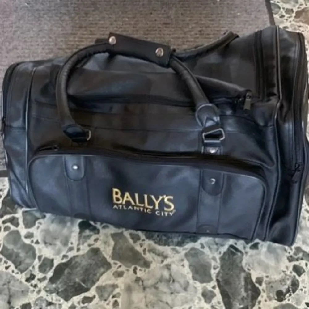 Bally’s Atlantic City Casino Faux Leather Black Duffel Bag